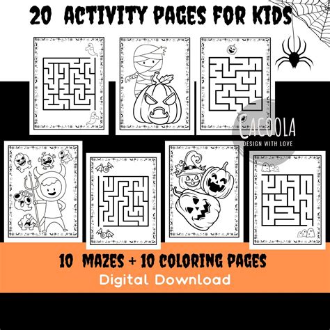 printable halloweenparty game unique activity mazes  coloring