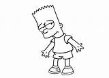 Bart Coloring Pages Simpson Skateboarding Template sketch template