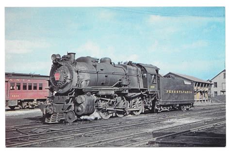 pennsylvania railroad prr  ten wheeler locomotive  train postcard rr