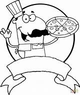 Chef Coloring Pizza Template sketch template