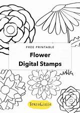 Stamps Digital Printable Flower Tortagialla Digi Floral Patterns Coloring 2010 sketch template