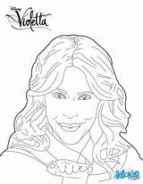 Violetta Coloring Disney Pages Portrait Kisses Blowing Hellokids Drawing sketch template