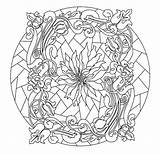Mandalas Jordi Vidrieras Pintado Vidriera Jugendstil Malvorlagen Florales sketch template