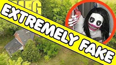 drone catches jeff  killer   hideout   scary forest   fake atstromedy