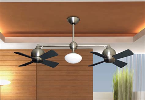 metropolitan dual ceiling fan  light  satin steel dans fan cityc ceiling fans