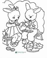 Easter Coloring Pages Bunny Kids Sheets Painting Printable Fun Color Bunnies Vintage Eggs Books Artist Print Activity Adult Colouring Egg sketch template