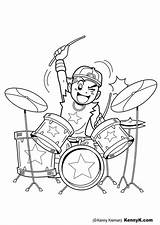 Drummer Kleurplaat sketch template