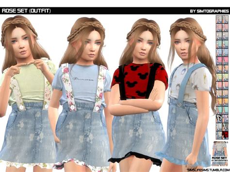 rose set outfit child version  simtographies sims  children