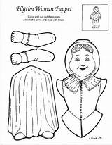Pilgrim Puppet Woman Thanksgiving Indian Puppets Paper Rootsweb Ancestry Preschool sketch template