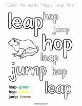 Leap Year Coloring Words Color Happy Built California Usa sketch template