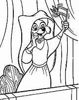 Robin Hood Coloring Marian Lady Pages Waving Flag sketch template