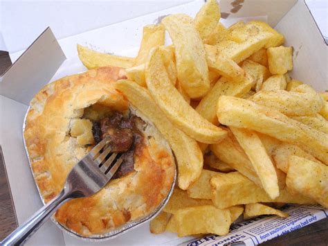kennedys tooting pie  chips food fish  chips