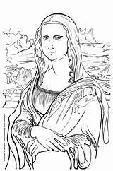Monalisa Mona Lisa Colorir sketch template