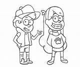 Gravity Falls Dipper Mabel Coloring Para Colorear Dibujos Dibujo Pines Young Mi Color Amino sketch template