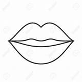 Lips Outline Clipart Lip Drawing Line Vector Illustration Icon Kiss Kissy Linear Thin Face Shutterstock Isolated Clipartmag Stock Contour Symbol sketch template