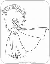Elsa Coloring Frozen Pages Pdf Disneyclips Doing Magic sketch template