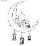 Mosque Islamic Islamische Eid Colouring Dekorationen Kunst Kinder Lantern Kalender Muslim Geschenke Outline Zeichnen Moschee Enfants Laterne Bayram Ramazan Boyama sketch template
