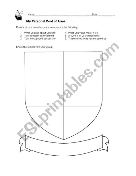 english worksheets  personal coat  arms