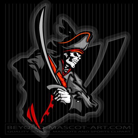 skeleton pirate mascot pirate skull clip art image  vector format