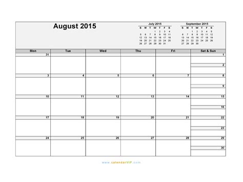 august  calendar blank printable calendar template   word excel