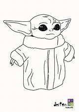Yoda Wars Coloringhome Mandalorian Bt21 sketch template
