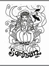 Samhain Coloring Color Books Kids sketch template