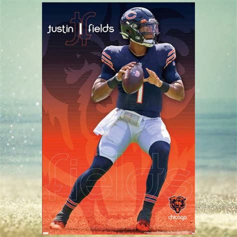 Justin Fields Superstar Chicago Bears Qb Official Nfl Football Action