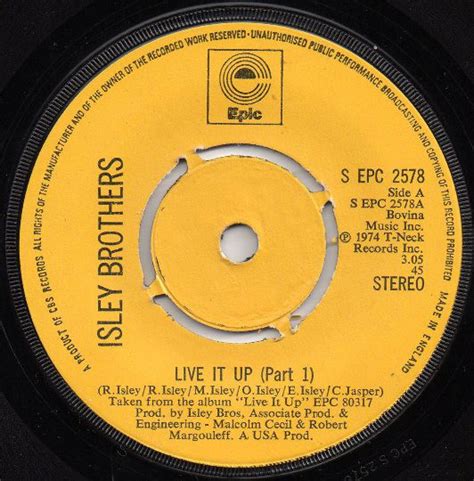 the isley brothers live it up 1974 push out centre vinyl discogs