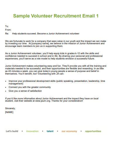 volunteer recruitment email templates   ms word
