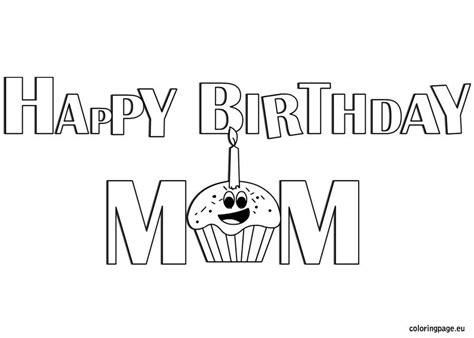 happy birthday mom coloring page mom birthday coloring pages