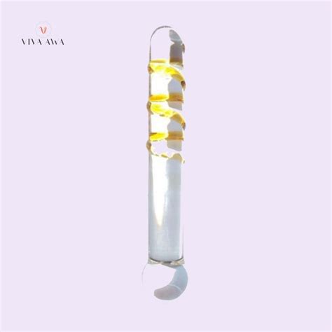 Yellow Swirl Glass Wand Dildo Sex Toy For Female Buy Cheap