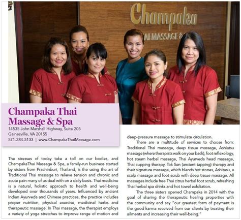 northern virginia best massage spas — champaka thai massage and spa