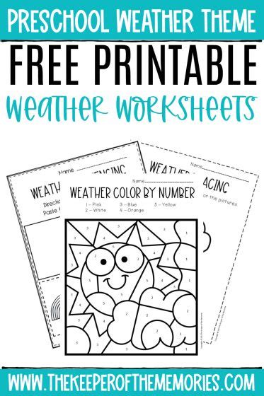 printable weather worksheets  preschool  keeper