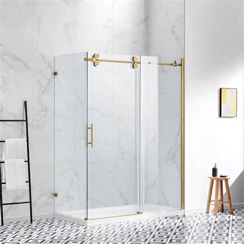 ove decors sydney gold side panel   lowescom   glass corner shower corner shower