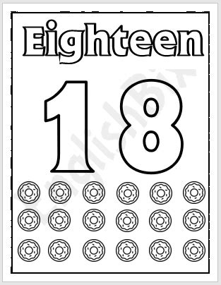 number  coloring page coloring pages