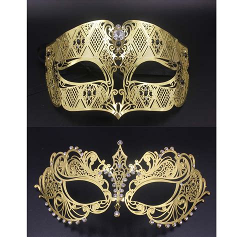 gold metal party mask phantom men women filigree venetian mask set masquerade couple masks set