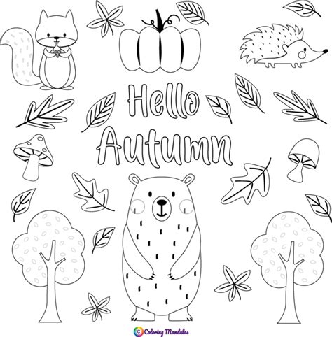 autumn coloring page  kids coloring pages  kids