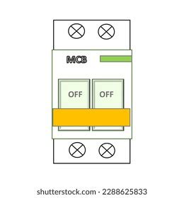 miniature circuit breaker  position stock illustration