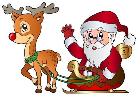 santa  rudolph png clipart image santa  reindeer christmas