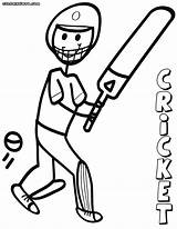 Cricket Coloring Pages Game Print sketch template