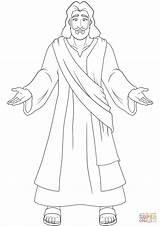 Jesus Coloring Open Hands Pages Printable Drawing Kids Loves sketch template