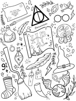 detailed harry potter coloring pages pin  adult coloring