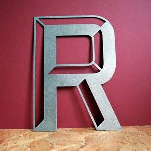 large metal letter  industrial style steel lettering  etsy