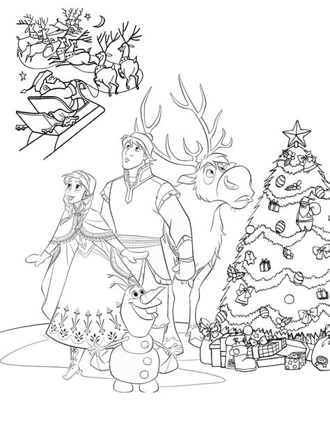 frozen  christmas coloring pages