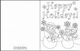 Cards Happy Holiday Coloring Printable Pages Christmas Card Holidays Family Cool Happyfamilyart sketch template