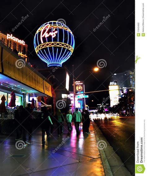 Famous Las Vegas Strip Attractions Boulevard Night