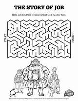 Bible Job Kids Sunday School Story Activities Crafts Lessons Lesson Mazes Book Activity Church Pages Printable Children Colouring Puzzles God sketch template