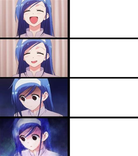 Blue Haired Girl Panic Blank Template Imgflip