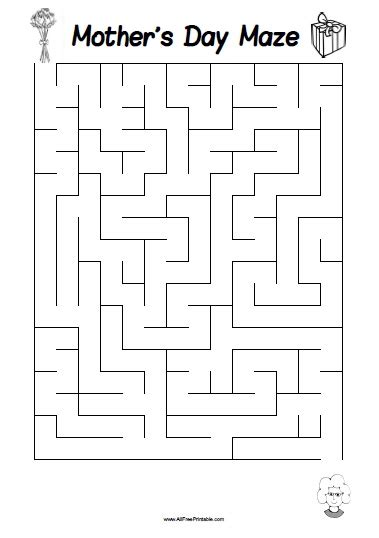 mothers day maze  printable