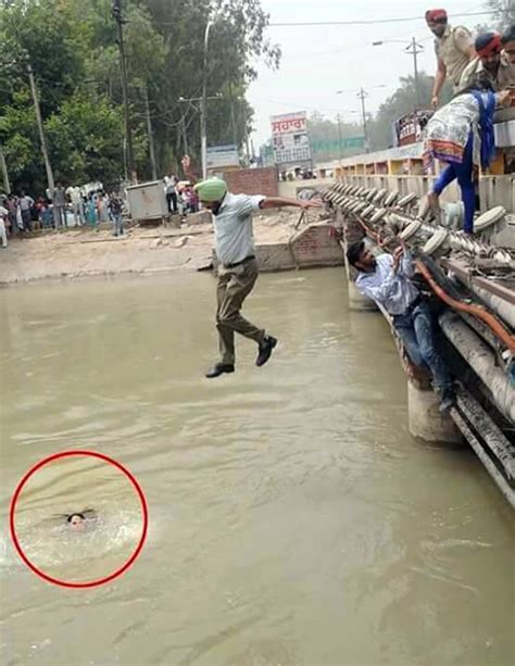 Daring Plunge By Punjab Police Dsp To Save Woman From